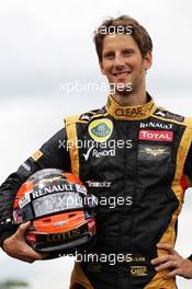 Romain Grosjean (FRA) Lotus F1 Team. 05.07.2012. Formula 1 World Championship, Rd 9, British Grand Prix, Silverstone, England, Preparation Day