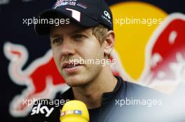 Sebastian Vettel (GER) Red Bull Racing. 05.07.2012. Formula 1 World Championship, Rd 9, British Grand Prix, Silverstone, England, Preparation Day