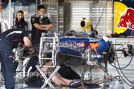 Red Bull Racing RB8 being prepared. 05.07.2012. Formula 1 World Championship, Rd 9, British Grand Prix, Silverstone, England, Preparation Day