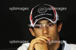 Bruno Senna (BRA) Williams in the FIA Press Conference. 05.07.2012. Formula 1 World Championship, Rd 9, British Grand Prix, Silverstone, England, Preparation Day