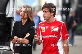 Fernando Alonso (ESP), Scuderia Ferrari with his new girlfriend Dasha Kapustina (RUS) 20.07.2012. Formula 1 World Championship, Rd 10, German Grand Prix, Hockenheim, Germany, Practice Day