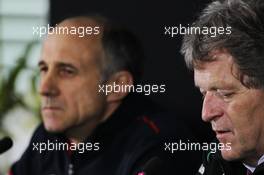 (L to R): Franz Tost (AUT) Scuderia Toro Rosso Team Principal and Norbert Haug (GER) Mercedes Sporting Director in the FIA Press Conference. 20.07.2012. Formula 1 World Championship, Rd 10, German Grand Prix, Hockenheim, Germany, Practice Day