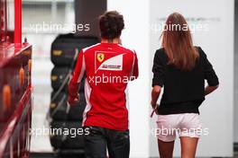 Fernando Alonso (ESP), Scuderia Ferrari with his new girlfriend Dasha Kapustina (RUS) 20.07.2012. Formula 1 World Championship, Rd 10, German Grand Prix, Hockenheim, Germany, Practice Day