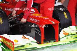 Flow-vis paint on the Ferrari F2012 front wing of Fernando Alonso (ESP). 20.07.2012. Formula 1 World Championship, Rd 10, German Grand Prix, Hockenheim, Germany, Practice Day