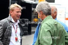 Damon Hill (GBR) Sky Sports Presenter and Mika Hakkinen (FIN) 20.07.2012. Formula 1 World Championship, Rd 10, German Grand Prix, Hockenheim, Germany, Practice Day