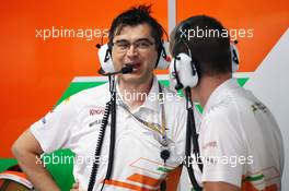 Bradley Joyce (GBR) Sahara Force India F1 Race Engineer. 20.07.2012. Formula 1 World Championship, Rd 10, German Grand Prix, Hockenheim, Germany, Practice Day