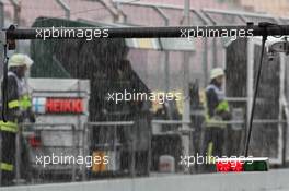 Rain falls heavily in the pits. 20.07.2012. Formula 1 World Championship, Rd 10, German Grand Prix, Hockenheim, Germany, Practice Day