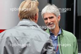Damon Hill (GBR) Sky Sports Presenter and Mika Hakkinen (FIN) 20.07.2012. Formula 1 World Championship, Rd 10, German Grand Prix, Hockenheim, Germany, Practice Day