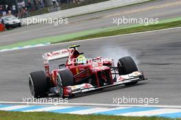 Felipe Massa (BRA) Ferrari F2012 locks up undeer braking. 22.07.2012. Formula 1 World Championship, Rd 10, German Grand Prix, Hockenheim, Germany, Race Day