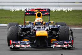 Sebastian Vettel (GER), Red Bull Racing with a of graining on his tires 22.07.2012. Formula 1 World Championship, Rd 10, German Grand Prix, Hockenheim, Germany, Race Day