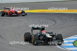 Heikki Kovalainen (FIN) Caterham CT01. 22.07.2012. Formula 1 World Championship, Rd 10, German Grand Prix, Hockenheim, Germany, Race Day