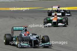 Michael Schumacher (GER) Mercedes AMG F1 W03. 22.07.2012. Formula 1 World Championship, Rd 10, German Grand Prix, Hockenheim, Germany, Race Day