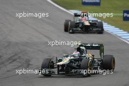 Vitaly Petrov (RUS), Caterham F1 Team and Heikki Kovalainen (FIN), Caterham F1 Team  22.07.2012. Formula 1 World Championship, Rd 10, German Grand Prix, Hockenheim, Germany, Race Day