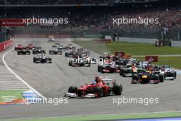 Start of the race, Fernando Alonso (ESP), Scuderia Ferrari  22.07.2012. Formula 1 World Championship, Rd 10, German Grand Prix, Hockenheim, Germany, Race Day