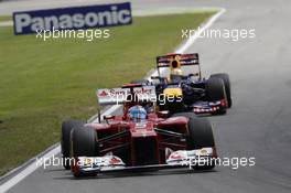 Fernando Alonso (ESP), Scuderia Ferrari and Sebastian Vettel (GER), Red Bull Racing 22.07.2012. Formula 1 World Championship, Rd 10, German Grand Prix, Hockenheim, Germany, Race Day