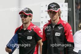 Timo Glock (GER), Marussia F1 Team and Charles Pic (FRA), Marussia F1 Team 21.07.2012. Formula 1 World Championship, Rd 10, German Grand Prix, Hockenheim, Germany, Qualifying Day