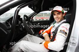 Jules Bianchi (FRA) Sahara Force India F1 Team Third Driver gives taxi rides around the circuit. 21.07.2012. Formula 1 World Championship, Rd 10, German Grand Prix, Hockenheim, Germany, Qualifying Day