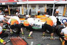 Sahara Force India F1 Team practice pit stops. 21.07.2012. Formula 1 World Championship, Rd 10, German Grand Prix, Hockenheim, Germany, Qualifying Day