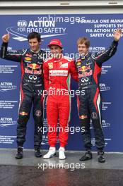 Sebastian Vettel (GER), Red Bull Racing, Fernando Alonso (ESP), Scuderia Ferrari and Mark Webber (AUS), Red Bull Racing  21.07.2012. Formula 1 World Championship, Rd 10, German Grand Prix, Hockenheim, Germany, Qualifying Day