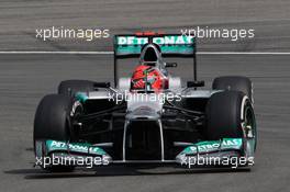 Michael Schumacher (GER) Mercedes AMG F1 W03. 21.07.2012. Formula 1 World Championship, Rd 10, German Grand Prix, Hockenheim, Germany, Qualifying Day