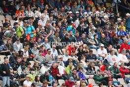 Fans on the grandstand 21.07.2012. Formula 1 World Championship, Rd 10, German Grand Prix, Hockenheim, Germany, Qualifying Day