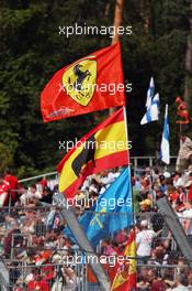 Fernando Alonso (ESP) Ferrari flags.