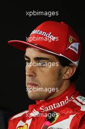 Pole sitter Fernando Alonso (ESP) Ferrari in the FIA Press Conference. 21.07.2012. Formula 1 World Championship, Rd 10, German Grand Prix, Hockenheim, Germany, Qualifying Day