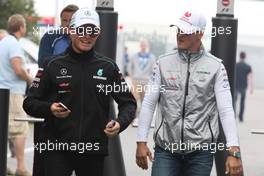 Nico Rosberg (GER), Mercedes GP and Michael Schumacher (GER), Mercedes GP  22.07.2012. Formula 1 World Championship, Rd 10, German Grand Prix, Hockenheim, Germany, Race Day