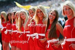 Grid girls on the drivers parade. 22.07.2012. Formula 1 World Championship, Rd 10, German Grand Prix, Hockenheim, Germany, Race Day