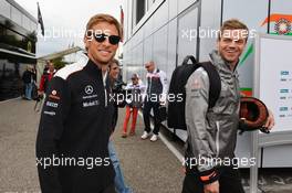(L to R): Jenson Button (GBR) McLaren with Mike Collier (GBR) Personal Trainer. 19.07.2012. Formula 1 World Championship, Rd 10, German Grand Prix, Hockenheim, Germany, Preparation Day