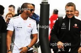 (L to R): Lewis Hamilton (GBR) McLaren with Antti Vierula (FIN) Personal Trainer. 19.07.2012. Formula 1 World Championship, Rd 10, German Grand Prix, Hockenheim, Germany, Preparation Day