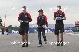 Charles Pic (FRA) Marussia F1 Team walks the circuit. 19.07.2012. Formula 1 World Championship, Rd 10, German Grand Prix, Hockenheim, Germany, Preparation Day