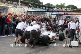 Pit stop practice with fans 19.07.2012. Formula 1 World Championship, Rd 10, German Grand Prix, Hockenheim, Germany, Preparation Day