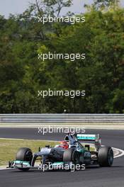 Michael Schumacher (GER) Mercedes AMG F1 W03. 27.07.2012. Formula 1 World Championship, Rd 11, Hungarian Grand Prix, Budapest, Hungary, Practice Day