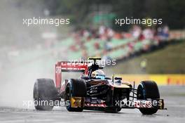 Jean-Eric Vergne (FRA) Scuderia Toro Rosso STR7 in the wet. 27.07.2012. Formula 1 World Championship, Rd 11, Hungarian Grand Prix, Budapest, Hungary, Practice Day