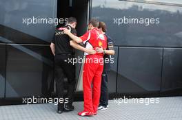 (L to R): Eric Boullier (FRA) Lotus F1 Team Principal; Stefano Domenicali (ITA) Ferrari General Director and Christian Horner (GBR) Red Bull Racing Team Principal, head for a meeting with Bernie Ecclestone (GBR) CEO Formula One Group (FOM). 27.07.2012. Formula 1 World Championship, Rd 11, Hungarian Grand Prix, Budapest, Hungary, Practice Day