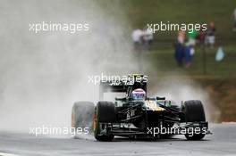 Vitaly Petrov (RUS) Caterham CT01 in the wet. 27.07.2012. Formula 1 World Championship, Rd 11, Hungarian Grand Prix, Budapest, Hungary, Practice Day