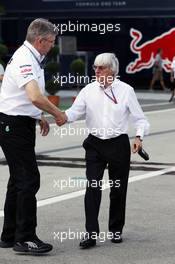 (L to R): Ross Brawn (GBR) Mercedes AMG F1 Team Principal with Bernie Ecclestone (GBR) CEO Formula One Group (FOM). 27.07.2012. Formula 1 World Championship, Rd 11, Hungarian Grand Prix, Budapest, Hungary, Practice Day