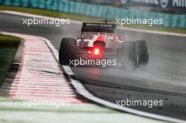 Timo Glock (GER) Marussia F1 Team MR01 catches a slide in the wet. 27.07.2012. Formula 1 World Championship, Rd 11, Hungarian Grand Prix, Budapest, Hungary, Practice Day