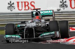Michael Schumacher (GER) Mercedes AMG F1 W03. 27.07.2012. Formula 1 World Championship, Rd 11, Hungarian Grand Prix, Budapest, Hungary, Practice Day