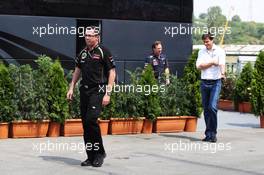 (L to R): Eric Boullier (FRA) Lotus F1 Team Principal; Toto Wolff (GER) Williams Non Executive Director and Christian Horner (GBR) Red Bull Racing Team Principal leave a meeting with Bernie Ecclestone (GBR) CEO Formula One Group (FOM). 27.07.2012. Formula 1 World Championship, Rd 11, Hungarian Grand Prix, Budapest, Hungary, Practice Day