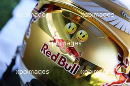 The helmet of Sebastian Vettel (GER) Red Bull Racing on the grid. 29.07.2012. Formula 1 World Championship, Rd 11, Hungarian Grand Prix, Budapest, Hungary, Race Day