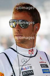 Jenson Button (GBR) McLaren on the grid. 29.07.2012. Formula 1 World Championship, Rd 11, Hungarian Grand Prix, Budapest, Hungary, Race Day