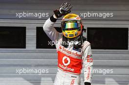 Race winner Lewis Hamilton (GBR) McLaren celebrates in parc ferme. 29.07.2012. Formula 1 World Championship, Rd 11, Hungarian Grand Prix, Budapest, Hungary, Race Day