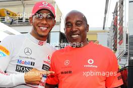 Race winner Lewis Hamilton (GBR) McLaren celebrates with his father Anthony Hamilton (GBR). 29.07.2012. Formula 1 World Championship, Rd 11, Hungarian Grand Prix, Budapest, Hungary, Race Day