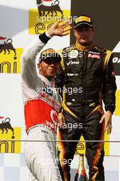 Race winner Lewis Hamilton (GBR) McLaren celebrates on the podium. 29.07.2012. Formula 1 World Championship, Rd 11, Hungarian Grand Prix, Budapest, Hungary, Race Day