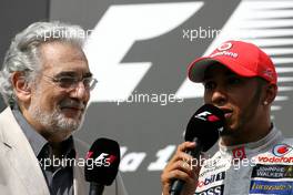 Pl‡cido Domingo (ESP) and Lewis Hamilton (GBR), McLaren Mercedes  29.07.2012. Formula 1 World Championship, Rd 11, Hungarian Grand Prix, Budapest, Hungary, Race Day