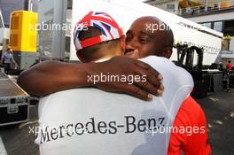Race winner Lewis Hamilton (GBR) McLaren celebrates with his father Anthony Hamilton (GBR). 29.07.2012. Formula 1 World Championship, Rd 11, Hungarian Grand Prix, Budapest, Hungary, Race Day