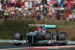 Michael Schumacher (GER) Mercedes AMG F1 W03. 29.07.2012. Formula 1 World Championship, Rd 11, Hungarian Grand Prix, Budapest, Hungary, Race Day