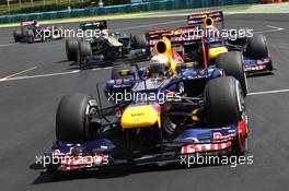 Sebastian Vettel (GER), Red Bull Racing leads Mark Webber (AUS), Red Bull Racing  29.07.2012. Formula 1 World Championship, Rd 11, Hungarian Grand Prix, Budapest, Hungary, Race Day